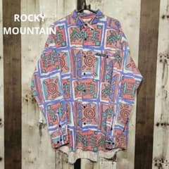 ROCKY MOUNTAIN 柄シャツ U.S.A.産 ヴィンテージ古着 長袖