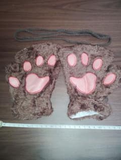 8月売り切りセール！コスプレ レディース キッズ 肉球デザイン ファーグローブのサムネイル