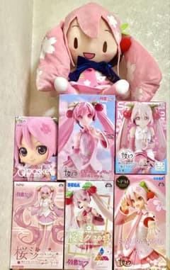 初音ミク 桜ミク フィギュア ぬいぐるみ 7種セット まとめ売りのサムネイル