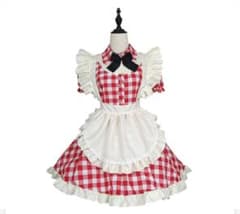タータンチェックメイド服(赤)XLのサムネイル