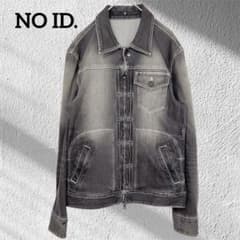 美品】 NO ID. ダブルジップ プリーツ デニムジャケット 黒 1 / S 
