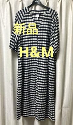 新品　H&M エイチアンドエム　チェック柄ワンピース　ゆったり　大きめワンピース