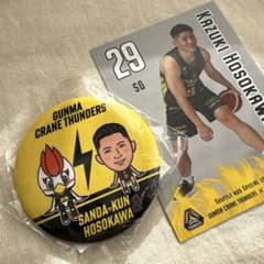 群馬クレインサンダーズ　細川選手　グッズセット 群馬クレインサンダーズ #29 細川一輝 缶バッジ おまけ付 - メルカリ