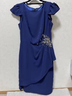 ⭐︎美品⭐︎JUSGLITTY パーティドレス ブルー ネイビー SSサイズ 二次会のサムネイル