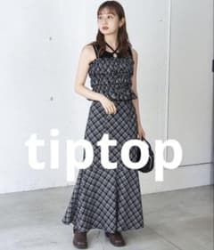 tiptop シャーリングビスチェ×スカートSET ワンピース　着回し　セールのサムネイル