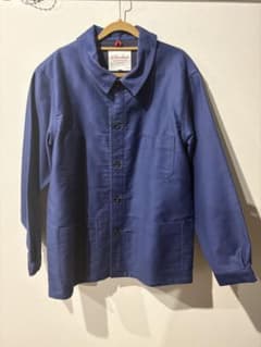 【美品】ルサンパレイユ モールスキン ワークジャケット ネイビー 42 美品】ルサンパレイユ モールスキン ワークジャケット ネイビー 42