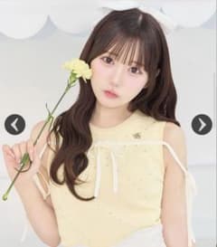 ミシェルマカロン パールビジューキルティングトップス イエロー XS