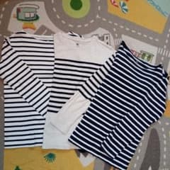 【140cm３枚セット】定番！ボーダーカットソーのサムネイル