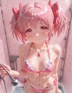 AI美少女イラスト シャワーの少女 A4ポスターのサムネイル