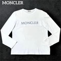 超美品】MONCLERモンクレール・メッシュロゴ・ロンT・ホワイト・サイズ 