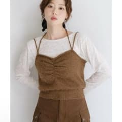 定価4,620円　カスタネ　シャギーニット ビスチェ ブラウン