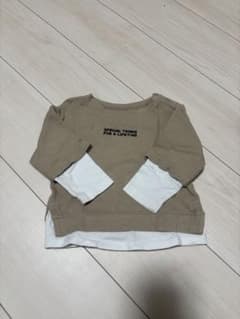 ベージュ 重ね着風 長袖トップスのサムネイル