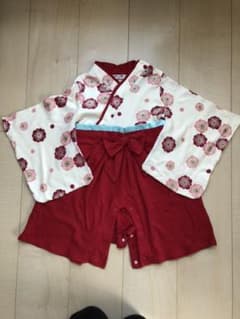 花柄　袴ロンパース 女の子 90のサムネイル