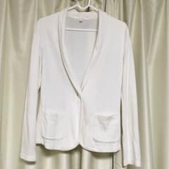 【UNIQLO】ソフトジャージージャケット 白 Sのサムネイル