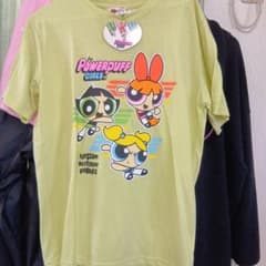 The Powerpuff Girls 반팔 T 셔츠 라이트 그린 태그 첨부