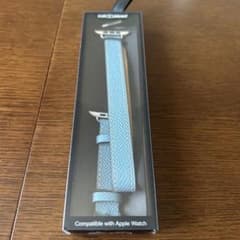 Apple Watchバンド 型押しレザー 二重巻き ブルージーン シルバーのサムネイル