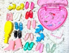 [Comes in a special case] Licca-chan clothes, shoes and accessories set, Barbie earrings