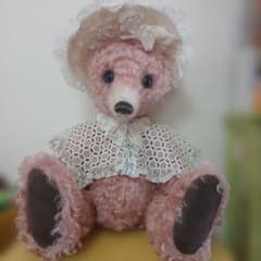 作家　JUDY様　テディベア　ピンクファー　ぬいぐるみ　アーティスト 作家 JUDY様 テディベア ピンクファー ぬいぐるみ アーティスト - メルカリ