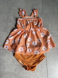 花柄 セパレート水着 90cm オレンジのサムネイル