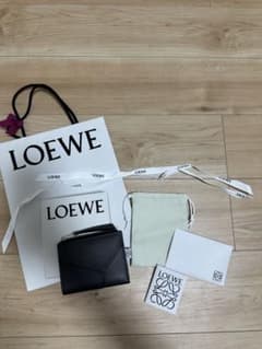 美品 LOEWE パズル スリム コンパクト ウォレット(ダークグレー 