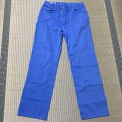 EDWIN 青 ストレートデニムパンツ　古着　vintageのサムネイル