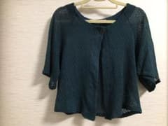 深緑 透け感 カーディガン 夏用のサムネイル