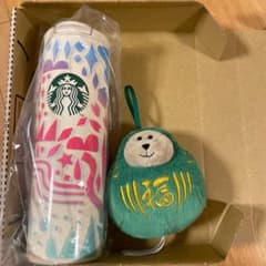 スタバ 2021 緑 だるま ぬいぐるみ タンブラーのサムネイル