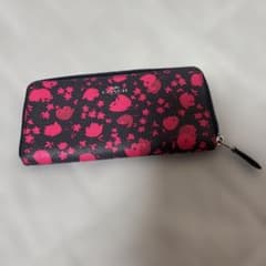 正規品COACH 長財布 ブラック ピンク 花柄のサムネイル