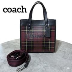 未使用級✨】COACH コーチ フィールド トート 22 プラッドプリント 