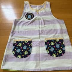 保育士エプロン中古 Monsters, Inc. エプロン 紫と白ストライプのサムネイル