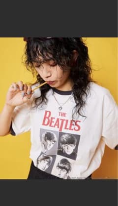 THE BEATLES/ザ ビートルズ　別注リンガーTシャツ　オフホワイトのサムネイル