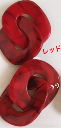 人気　デザイン　リング　チェーン　大ぶり　マーブルイヤリング　レッドのサムネイル