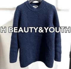 名品＜H BEAUTY&YOUTH＞カシミヤリブニット　定価60,500円のサムネイル