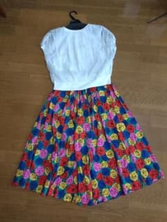 花柄 ロングキュロットパンツ カラフル フリーサイズのサムネイル