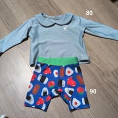 キッズ 水着 セパレート 長袖 おにぎり柄のサムネイル