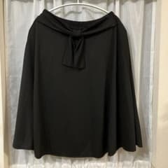 リボン付きフレアスカート ブラック Lサイズのサムネイル