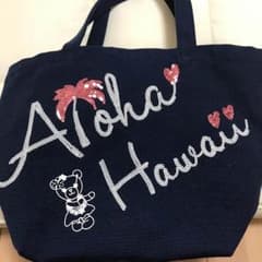 ハワイ限定☆サマンサタバサ ラージトートバッグ☆ネイビーのサムネイル