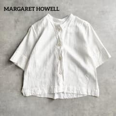 リネン100%✨MARGARET HOWELL 半袖シャツ ホワイト 麻 1 - メルカリ