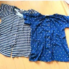 朗報？追記あり！半袖パジャマ上２枚セット★前開き マタニティのサムネイル