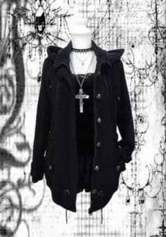 平成ギャル y2k ギミック ダークコア グランジ フード付きモッズコート