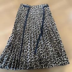ZARA BASIC レオパード柄 プリーツスカート Lのサムネイル