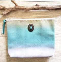 【hand made】新品 リアルレザー　グラデーション柄ポーチのサムネイル