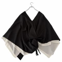 MARC LE BIHAN 変形 ポンチョ風 カシュクール シルクブラウス MARC LE BIHAN 変形 ポンチョ風 カシュクール シルクブラウス - メルカリ