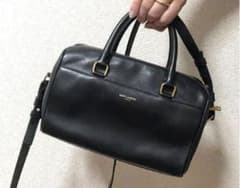 SAINT LAURENT 黒 レザー ボストンバッグのサムネイル
