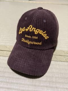 コーデュロイキャップ ブラウン ロサンゼルス 刺繍のサムネイル