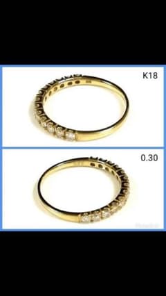 k18 ダイヤモンド ハーフエタニティリング 値下げしましたのサムネイル