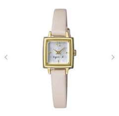 Agnes b. 스퀘어 아날로그 시계 베이지