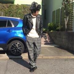 超ワイド‼️ チェックワイドスラックス 古着のサムネイル