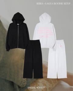 SEIRA × LAGUA フーディーセットアップ　ブラックのサムネイル