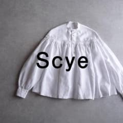 美品 Scye（サイ）3,9万円 リネン100% タックブラウス ホワイト F